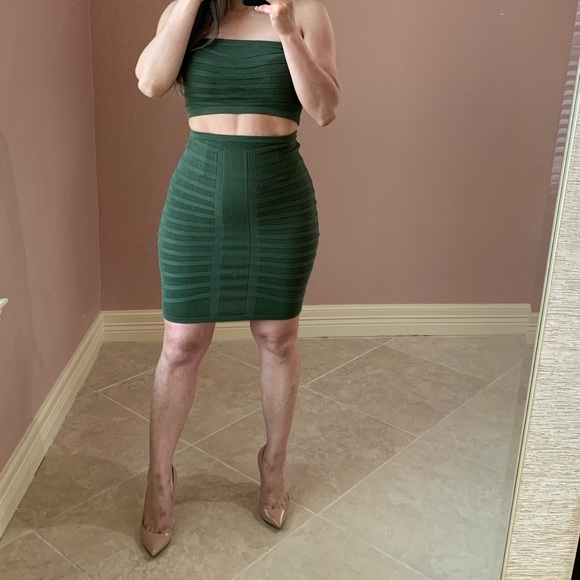 Last 2..ALICE Jacquard Bandeau Matching Set -olive - Picture 3 of 3